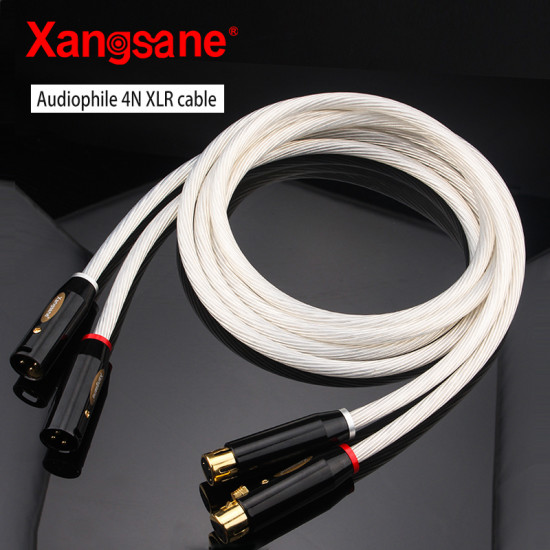 A Pair HiFi 5N OCC Silver Plated Hi-end XLR Cable Balance Audio Cable