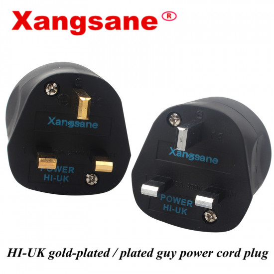 UK Standard Gold-plated Male Audio Power Cord DIY Plug 