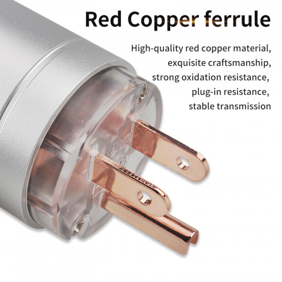 1 Set of Aluminum Alloy Shell Red Copper US Insert Core Rhodium-plated/gold-plated Power Plug Diy Power Cable Plug