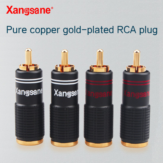 4PCS DIY RCA Plug Pure Copper Gold-plated Audio Signal Cable Plug
