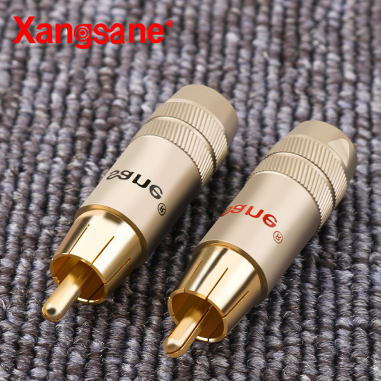 4 Pcs Rca Pure Copper Gold-plated DIY Welding Plug 