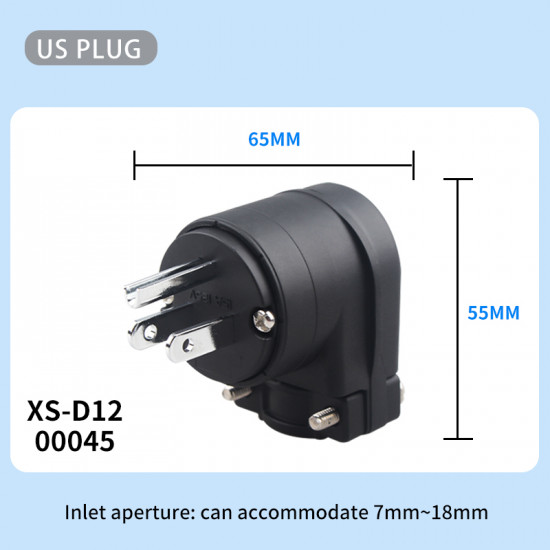 A Set of 90°pure Copper Rhodium-plated AU/US Power Plug Power Amplifier Audio Line Plug Connector