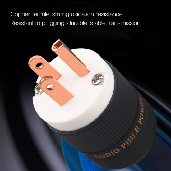 P-03Cu Pure Red Copper US Power Plug Set of HiFi Audio Power Cable Connector Accessories Power Amplifier Tube Plug