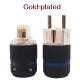 P-09G/P-09PL A Set of  EU Pure Copper Gold-plated/rhodium-plated Audio Power Plug HiFi Power Cord DIY Accessory Plug