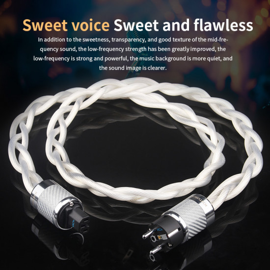 5N OCC Silver Plated AU/EU/US Audio Power Cable 