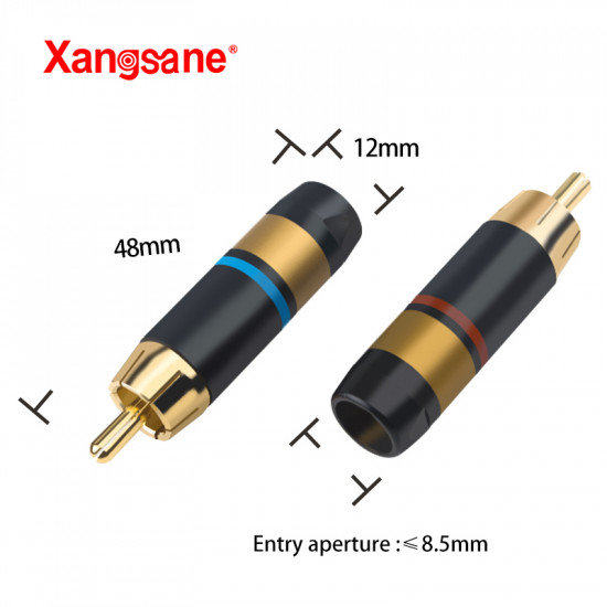 XS-R08 Pure Copper Gold-plated RCA Plug Coaxial Cable Signal Cable To Power Amplifier Accessories