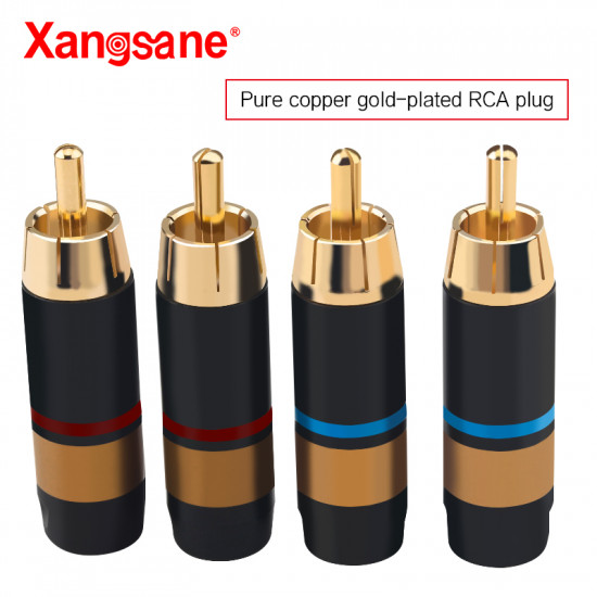 XS-R08 Pure Copper Gold-plated RCA Plug Coaxial Cable Signal Cable To Power Amplifier Accessories