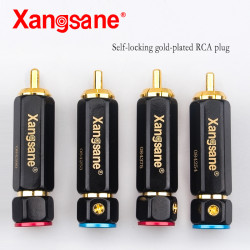 Self-locking Solder-free Gold-plated RCA Plug for Audio Cable Plug 