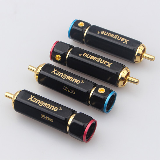 Self-locking Solder-free Gold-plated RCA Plug for Audio Cable Plug 