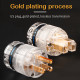 A Set of Red Copper/gold-plated/rhodium-plated Platinum US Transparent Shell DIY Power Plug Forhifi Power Audio Cable