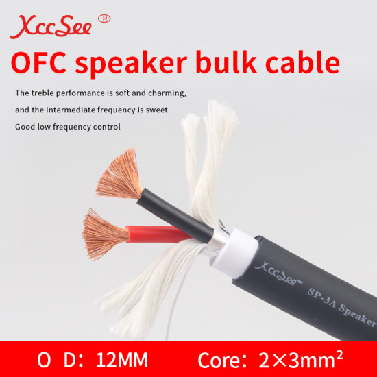 DIY 12AWG 4N OFC Audio Speaker Bulk Cable 