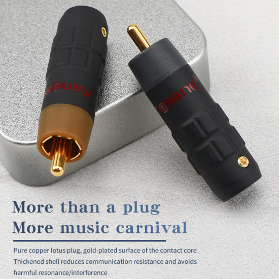  Pure Copper Gold-plated RCA Plug Hifi Shape Audio Signal Cable Welding Type Audio Terminal