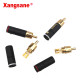 Pure Copper Gold-plated RCA Plug 6mm Signal Cable Plug Lotus Audio HiFi DIY Plug