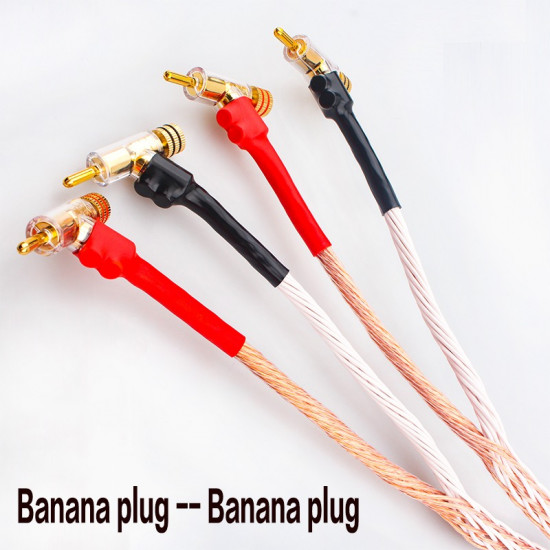OCC 24 Core High-End Gold-Plated Banana Spade Plug Speaker Cable A Pair