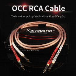 Pair OCC Signal Cable with Carbon Fiber Gold-plated Hifi Rca Cable Hifi Power Amplifier Audio