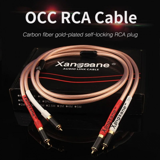 Pair OCC Signal Cable with Carbon Fiber Gold-plated Hifi Rca Cable Hifi Power Amplifier Audio