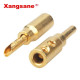 Copper Sand Gold DIY Banana Plug Hifi Speaker Cable Connection Short Column Solderless Connector