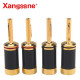 8pcs Carbon Fiber Gold Plated DIY Banana Plug Welding-free Speaker Audio Amplifier Plug