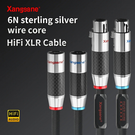 XS-9003Ag 6N Sterling Pure Silver Hifi Xlr Cable Amplifier CD Audio Cable Carbon Fiber Rhodium Plated Hifi XLR Plug