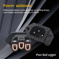 XS-J02 No Welding Power Supply Tailstock AC Power IEC Socket Copper Gold-plated/rhodium-plated HIFI Plug Socket