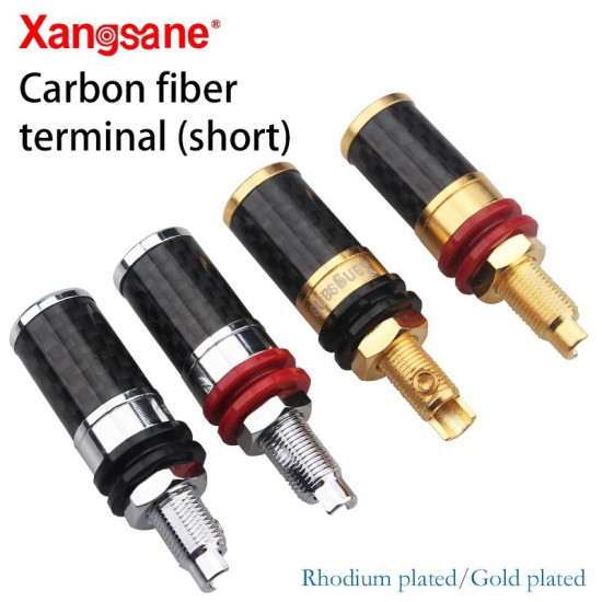 Xangsane Carbon Fiber Binding Post Copper Gold-plated/rhodium-plated Hifi Terminal Audio Jack Panel Speaker Cable Banana Plug Female 