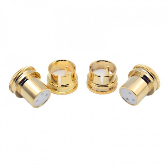 2Pcs Gold Plated Copper XLR Plug Cover Dust Cap Shielded Anti-oxidation Noise Stopper Audio Adapter Protector