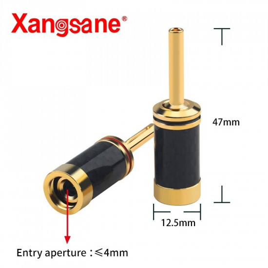 8pcs Carbon Fiber Gold Plated DIY Banana Plug Welding-free Speaker Audio Amplifier Plug