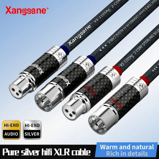 Hifi Xlr Cable 4N Pure Silver 2 * 0.5mm ² Amplifier Sound Card Decoding Connection Cable Microphone Cable