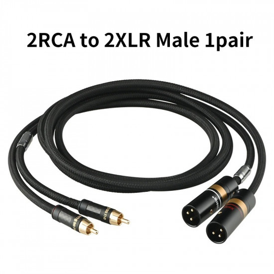 5N OCC XLR Male Female To Double Lotus Rca Audio Cable Effector Power Amplifier Mixer Connection Cable