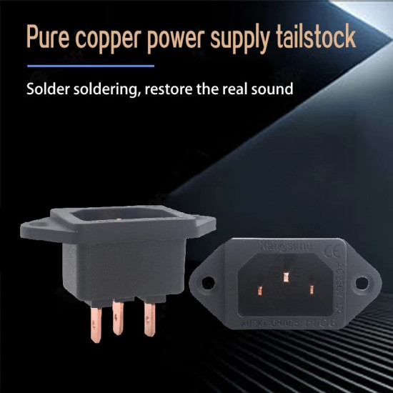 Xangsane Pure Copper Welding Power Supply Tailstock Hifi Tube Amplifier Audio Power Cable IEC Plug Interface Filter Socket