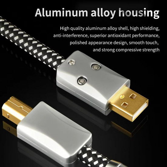 Hifi USB OTG Cable USB A To B Type C Cable 5N OCC Audio Cable Decoder DAC Sound Card A-B Shielding