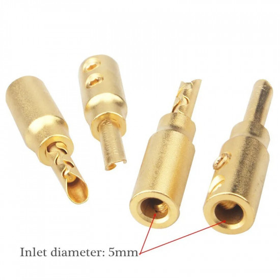 Copper Sand Gold DIY Banana Plug Hifi Speaker Cable Connection Short Column Solderless Connector