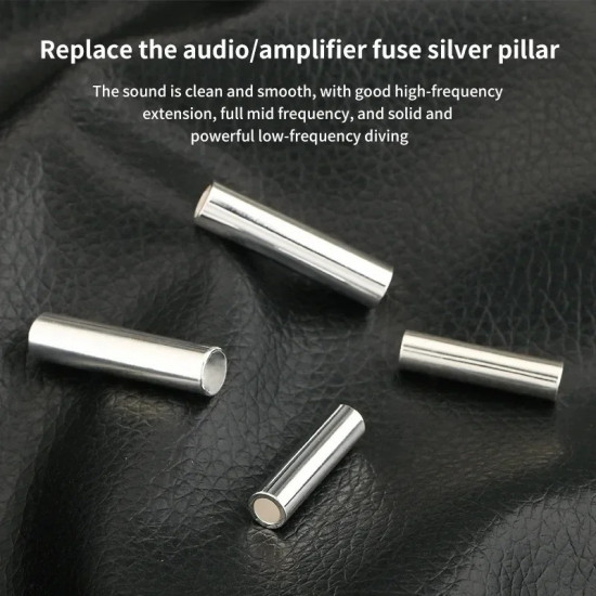 HiFi Pure Silver Fuse 5*20mm/6*25mm Silver Pillar Replacement Amplifier Fuse HiFi Strip Power Filter Fuse