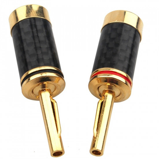 8pcs Carbon Fiber Gold Plated DIY Banana Plug Welding-free Speaker Audio Amplifier Plug