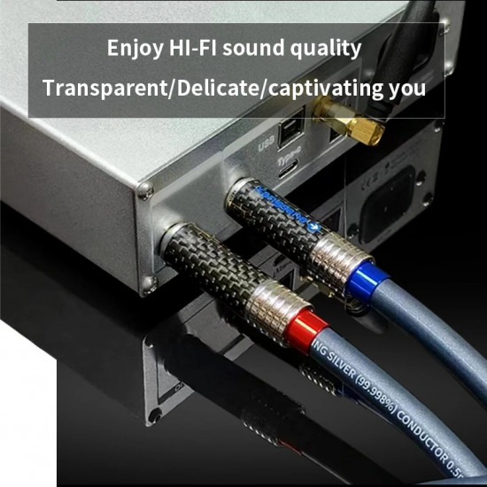 Xangsane Hifi Rca Cable 4N Sterling  Pure Silver 1mm ² Core Power Amplifier Sound Card Decoding Connection Cable Hifirca Plug