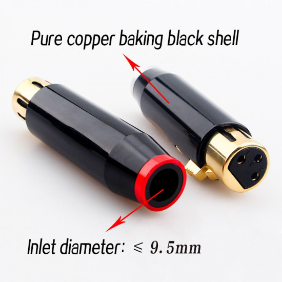 4Pcs HiFi Audio Adapter XLR Plug High-end Gold-plated Copper 3 Pin DIY Balance Connector