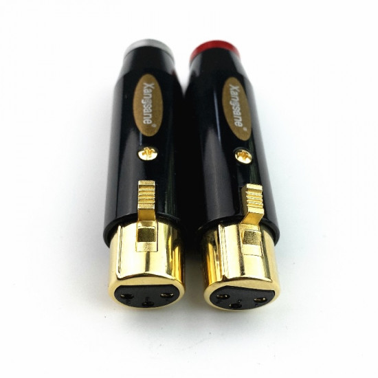 4Pcs HiFi Audio Adapter XLR Plug High-end Gold-plated Copper 3 Pin DIY Balance Connector