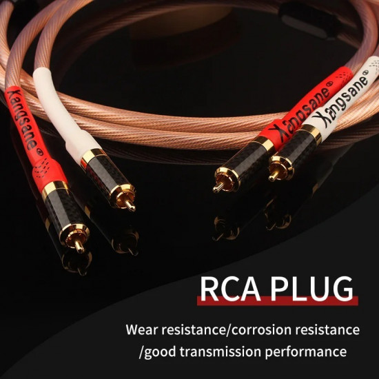 Pair OCC Signal Cable with Carbon Fiber Gold-plated Hifi Rca Cable Hifi Power Amplifier Audio