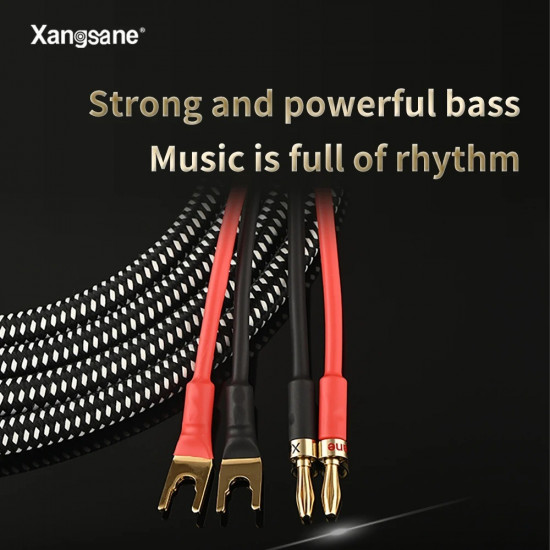 Xangsane 5N OCC 2*2.5mm²  Hifi Speaker Cable Amplifier Connection Cable High Fidelity Banana Plug Y Plug Connector