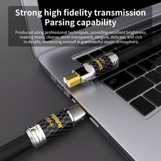 5n Pure Silver HiFi USB A To B Cable Amplifier Sound Card Decoder Data USB DAC/CD Mixer Cable Transmission Wiring