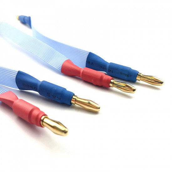 4pcs OFC Copper Silver Plated Jumper Cable HiFi Audio Speaker Cable Banana To Y Spade Bridge Line