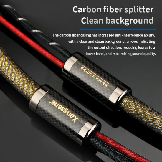 Audio Pure Silver Hifi Speaker Cable Main Line Connection with Carbon Fiber Banana or Spade Plug