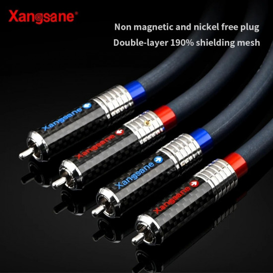 Xangsane Hifi Rca Cable 4N Sterling  Pure Silver 1mm ² Core Power Amplifier Sound Card Decoding Connection Cable Hifirca Plug