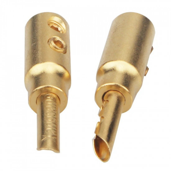 Copper Sand Gold DIY Banana Plug Hifi Speaker Cable Connection Short Column Solderless Connector