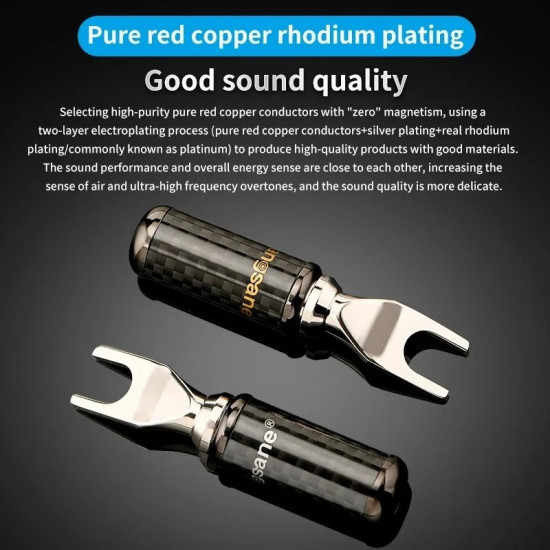 XS-A017 Pure Copper Gold-plated Rhodium Plated Hifi Y Plug U-shaped Red Copper Terminal Amplifier Speaker Plug