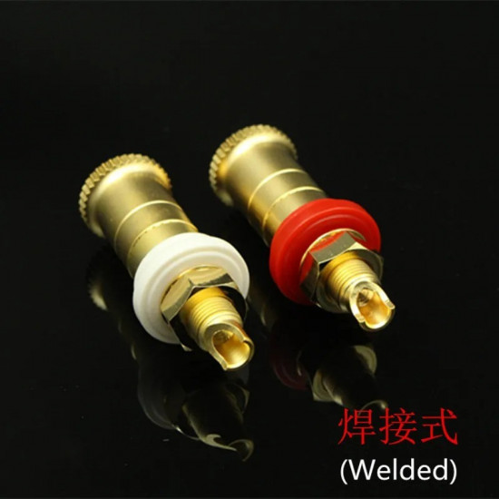 Xangsane 0683 Copper Sand Gold / Silver-plated / Copper Hifi Speaker Terminal Binding Post Female Welded Type Plug