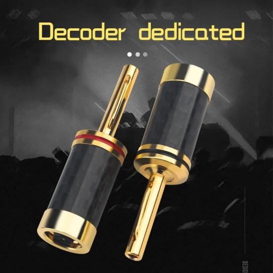 8pcs Carbon Fiber Gold Plated DIY Banana Plug Welding-free Speaker Audio Amplifier Plug