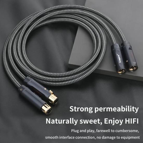 XS-6001 Oxygen Free Copper Hifi Balanced Cable Pure Copper Gold-plated XLR Cable Microphone Sound Card Cable