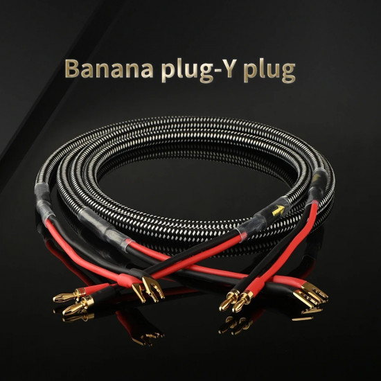 Xangsane 5N OCC 2*2.5mm²  Hifi Speaker Cable Amplifier Connection Cable High Fidelity Banana Plug Y Plug Connector