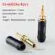 XS-6001Au 4pcs Copper Gold-plated Banana Plug DIY Speaker Amplifier Decoder Connector Wire Accessories